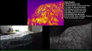Thermal camera time lapse with wool blanket, ULCANS, poncho, 3D Mesh.