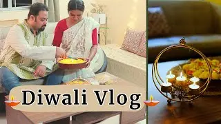 Calm & Peaceful DIWALI VLOG 2023| Diwali decor, food, and outfit idea| My special PRAWN KEBAB recipe