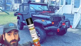 USING RUST-OLEUM TURBO CANS TO PAINT A JEEP WRANGLER  #rustoleum #shorts #automobile #car #short
