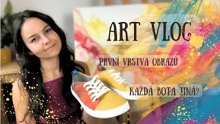 Art Vlog | Začínám novou abstrakci | Malování na boty | Lakování obrazů | Va.laska.art
