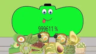 Battery overcharged eating by Avocado breakfast | Asmr mukbang animation #asmr