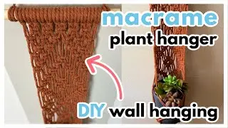 Macrame Hanging Flower Pot Holder // DIY Wall Plant Hanger Tutorial