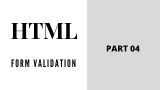 HTML Form Validation