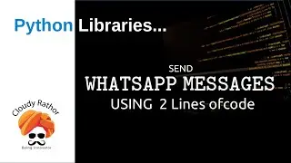 how to send whatsapp message using 2 lines of code | Automated whatsapp message | pywhatkit | python