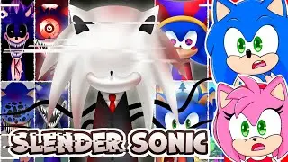 Sonic and Amy watch SONIC EXE OC Phase 1-2 VS Phase 3-53 VS Phase 54 SLENDER in Incredibox Sprunki