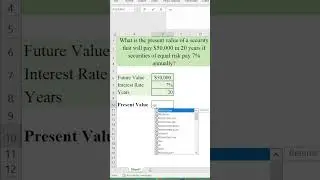 CALCULATING PRESENT VALUES USING MICROSOFT EXCEL