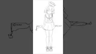Drawing Timelapse | Arona & Plana - Blue Archive with simple plain colorized #shorts