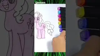 Menggambar dan mewrnai karakter kartun My Little Pony Pinkie Pie part 3 #shorts