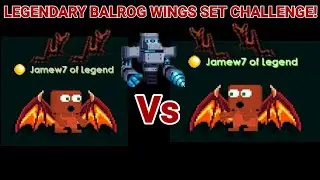 LEGENDARY BALROG WINGS SET CHALLENGE! (PRO SET!) OMG!! - Growtopia