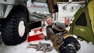 To Karelia alone in winter. Fishing on Nissan Patrol