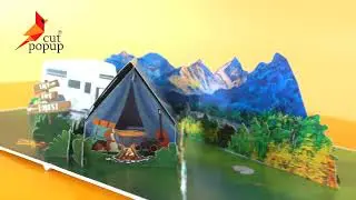 Camping tent picnic holiday 3D popup card