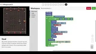 Blockly Game - Dungeon 10 - Fewer blocks version - [STEM Coding and Games - CS Playground]