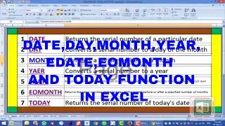 Date and Text Functions in Excel
