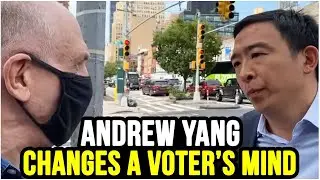Andrew Yang Changes Heckler's Mind, Convinces Them to Vote for Him