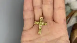 Крест с бриллиантами 2.8ct fancy yellow/VS1 GIA