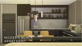 Modern Black Apartment | 1313 21 Chic Street | No CC | Sims 4 stop motion build