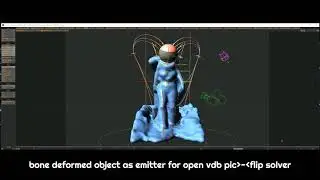 bone deformed object as emitter for open vdb pic-flip solver in LightWave