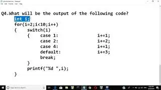 switch case c | technical interview questions