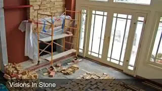 Stone Veneer Fireplaces Painted Brick to Stone Transformation