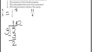 Convert improper fractions to mixed numerals