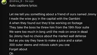 “Fugget About It” Theme - Automated Captions Lyrics