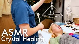 ASMR Crystal facial, reiki, sound healing with 
