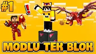 MODLU TEK BLOCK!! | Minecraft Modlu Tek Block | #1