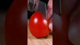 Cutting a Tomato and Squeezing | Satisfying Video ASMR Macro
