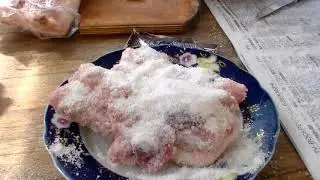 The easiest way to salt lard before smoking.