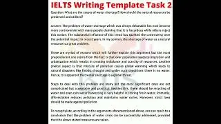 IELTS Writing task- With template