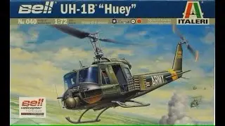 Italeri Huey UH-1B Helicopter 1:72 - 2010 Plastic Model Kit - Complete Build