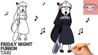 How To Draw Taki - Friday Night Funkin Mod | FNF |  Easy Step By Step Drawing Tutorial