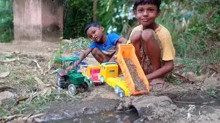 Tractor Water River Nall Concrete Bridge | river bridge | Jcb Tractor | Jcb Cartoon | Tata Truck