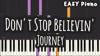 Journey - Don't Stop Believin' (Easy Piano, Piano Tutorial) Sheet
