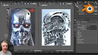 PERFECTLY Align 2 Different Reference Images in Blender for OPTIMAL modeling | Terminator Skull p1