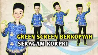 Green screen animasi cowok korpri menggunakan kopyah