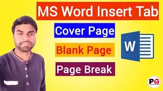 MS Word Cover Page Blank Page Page Break  || How to Use Cover Page Blank Page Page Break in MS Word