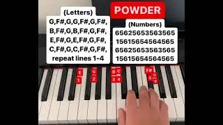 POWDER piano tutorial (letters and numbers)