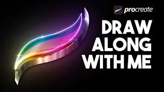 #77 NEON Procreate logo - Procreate tutorial