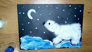 polar bear from cotton wool / craft