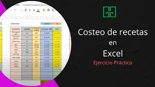 Costeo de recetas y precio de venta final  EN EXCEL SUPER FACIL (ejercicio práctico)