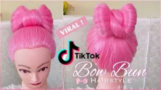 Hair bow bun tutorial 2021 | Viral TikTok  hairstyle