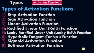 Types of Activation Functions - Deep Learning - #Moein