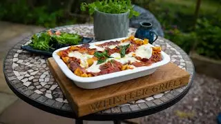 Cooking a Wild Boar & Chorizo Pasta Bake on the BBQ!