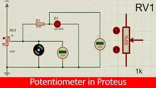 how to use potentiometer in Proteus tutorial