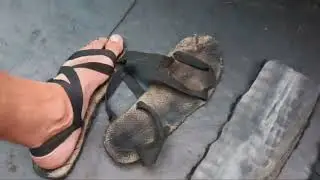 Homemade sandals, Part 1: tracing and cutting soles - Always Ants