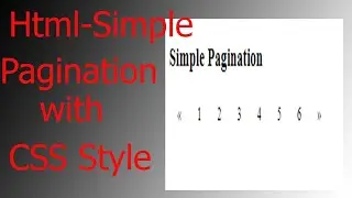 How to Create a Simple Pagination Only Html and CSS