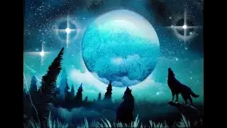 Howling Wolf Moon Spray Paint Art - Sacha Walker Art