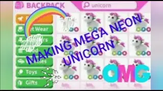 How to make a Mega Neon legendary pet in Adopt me (Making MFR Unicorn)