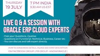 Oracle ERP - Cloud ERP - Question & Answers - Online Meetup
